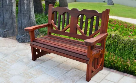 Heart Redwood Bench