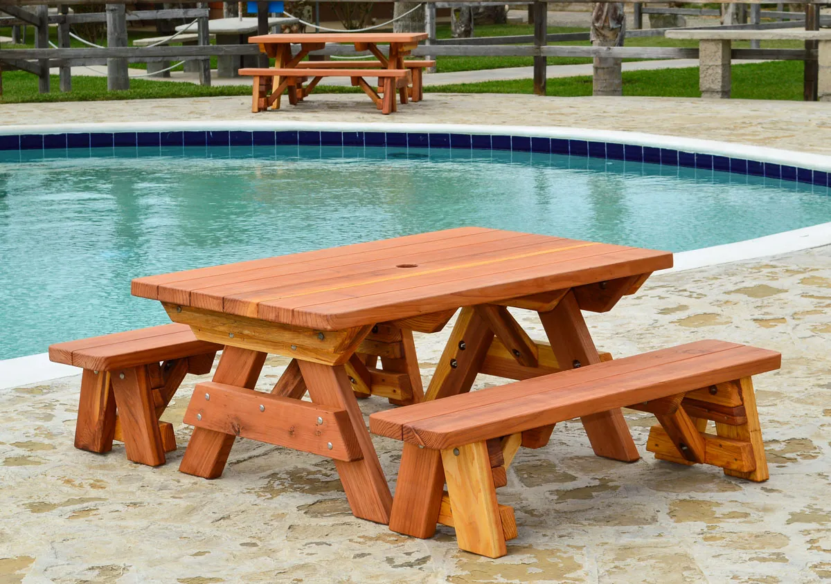 Kid Size Wood Picnic Table (Unattached Benches)