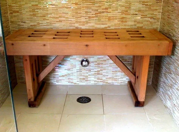 Lighthouse Wooden Shower Bench