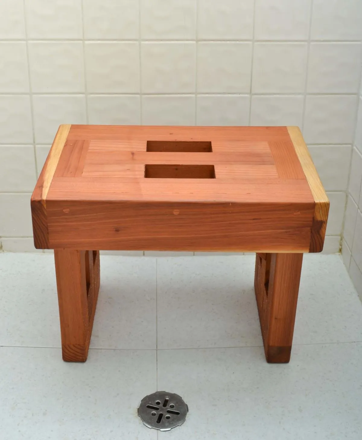 Lighthouse Wooden Shower Bench