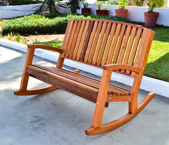 Luna Wood Rocking Bench