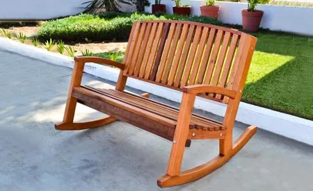 Luna Wood Rocking Bench
