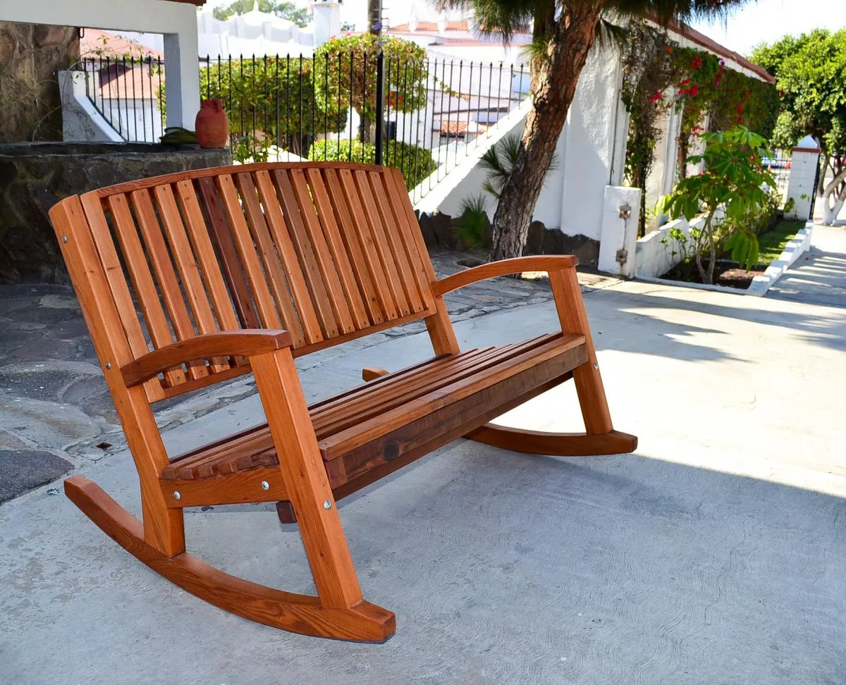 Luna Wood Rocking Bench