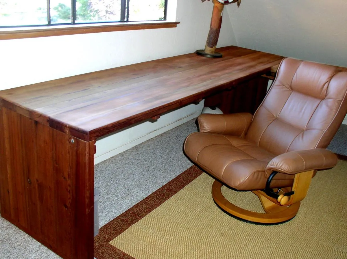 Maynard Modern Redwood Patio Table, 10' L, Mature Redwood, in San Francisco, CA. Chair not included