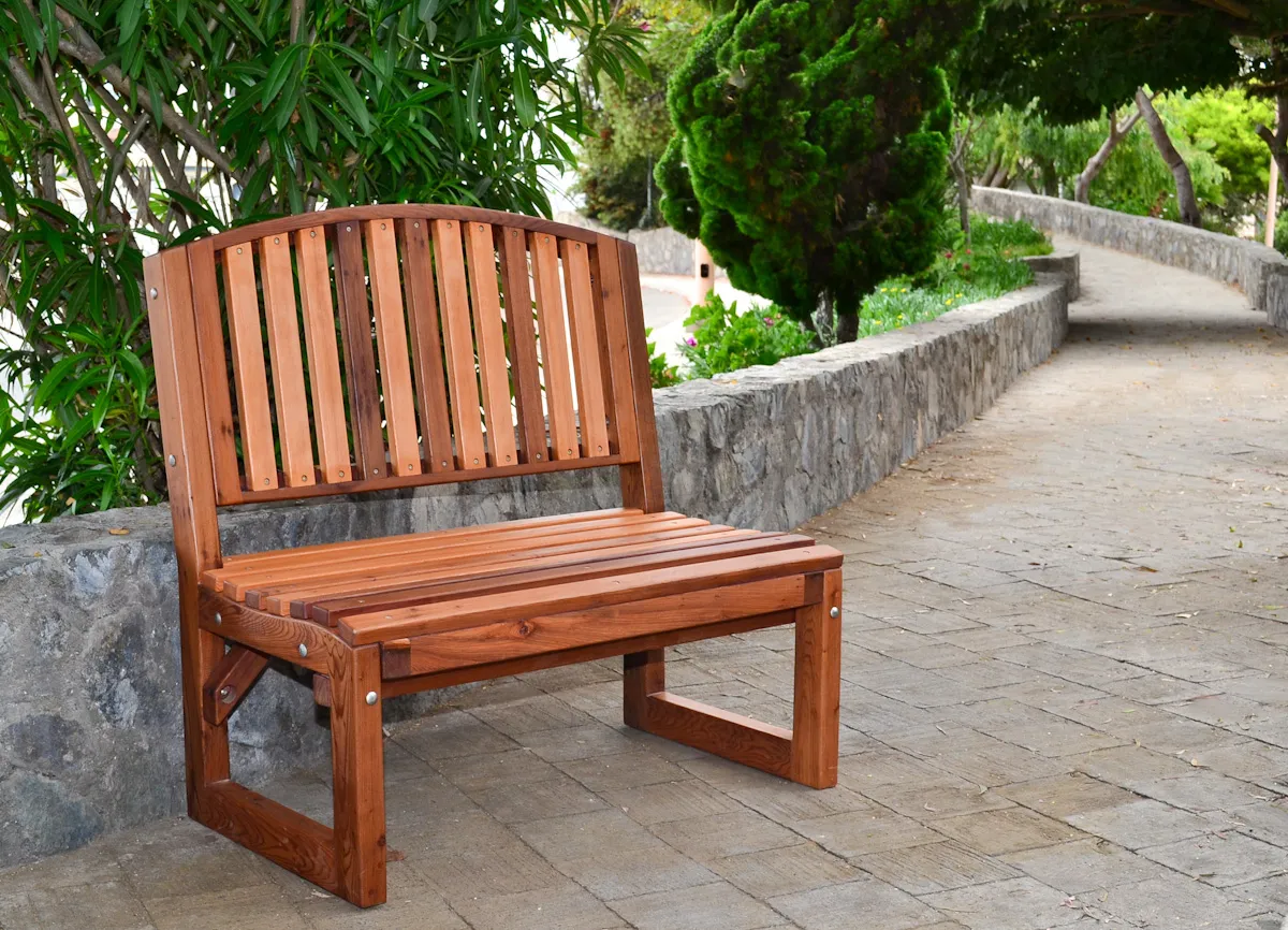 Moonlight Redwood Bench
