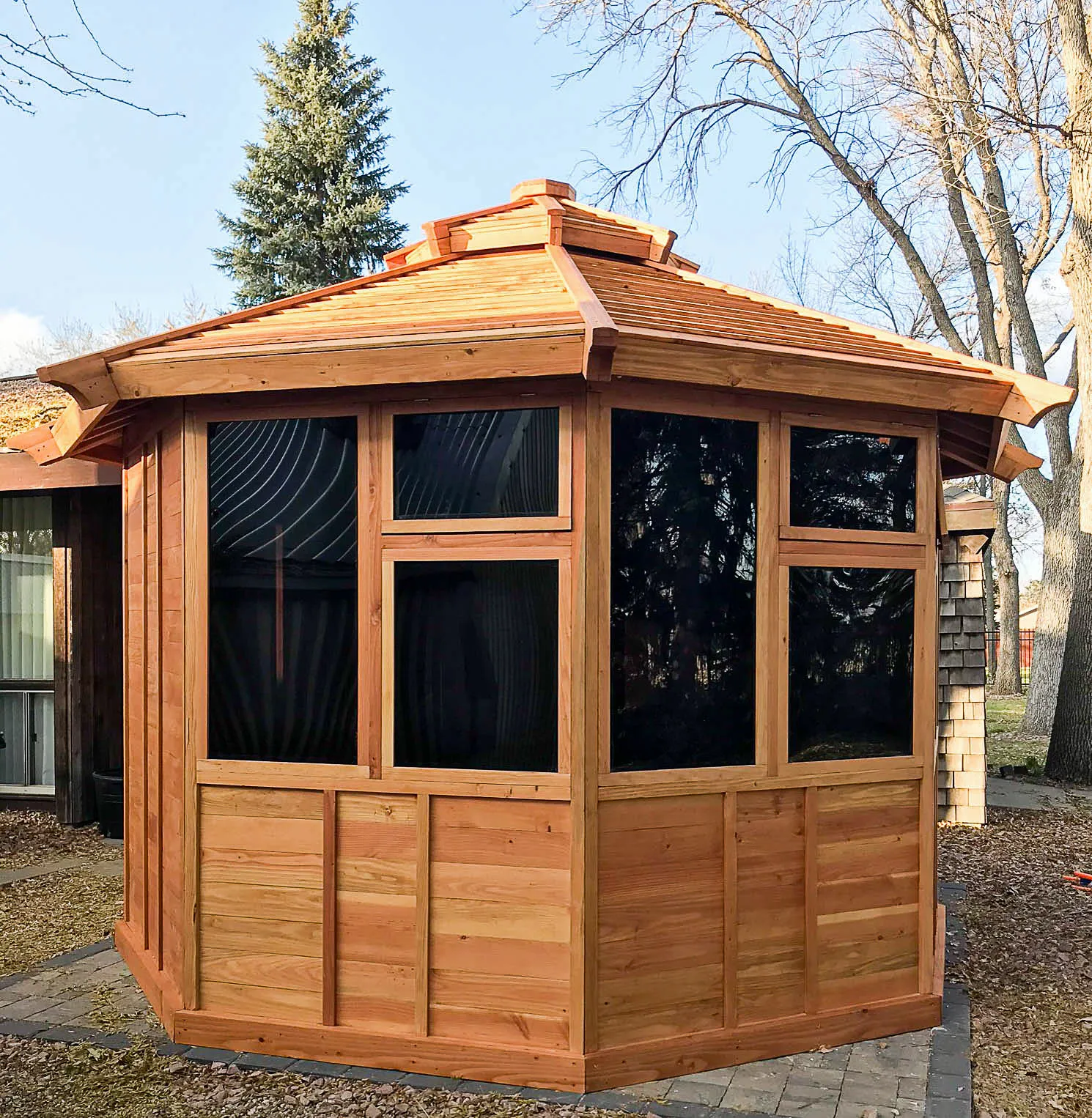 Octagonal Sunroom Gazebo, Douglas-fir, in Aberdeen, South Dakota
