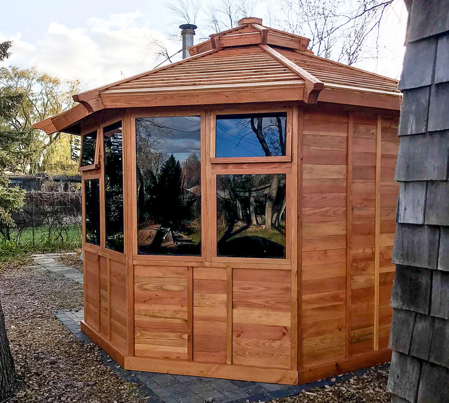 Octagonal Sunroom Gazebo, Douglas-fir, in Aberdeen, South Dakota