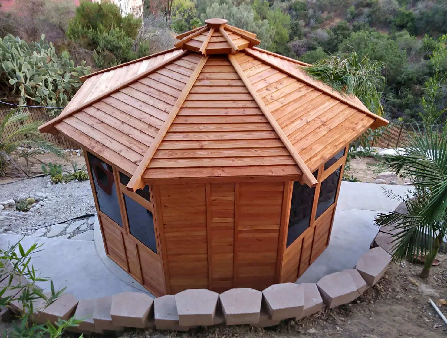 Octagonal Sunroom Gazebo, Douglas-fir, in Diamond Bar, CA