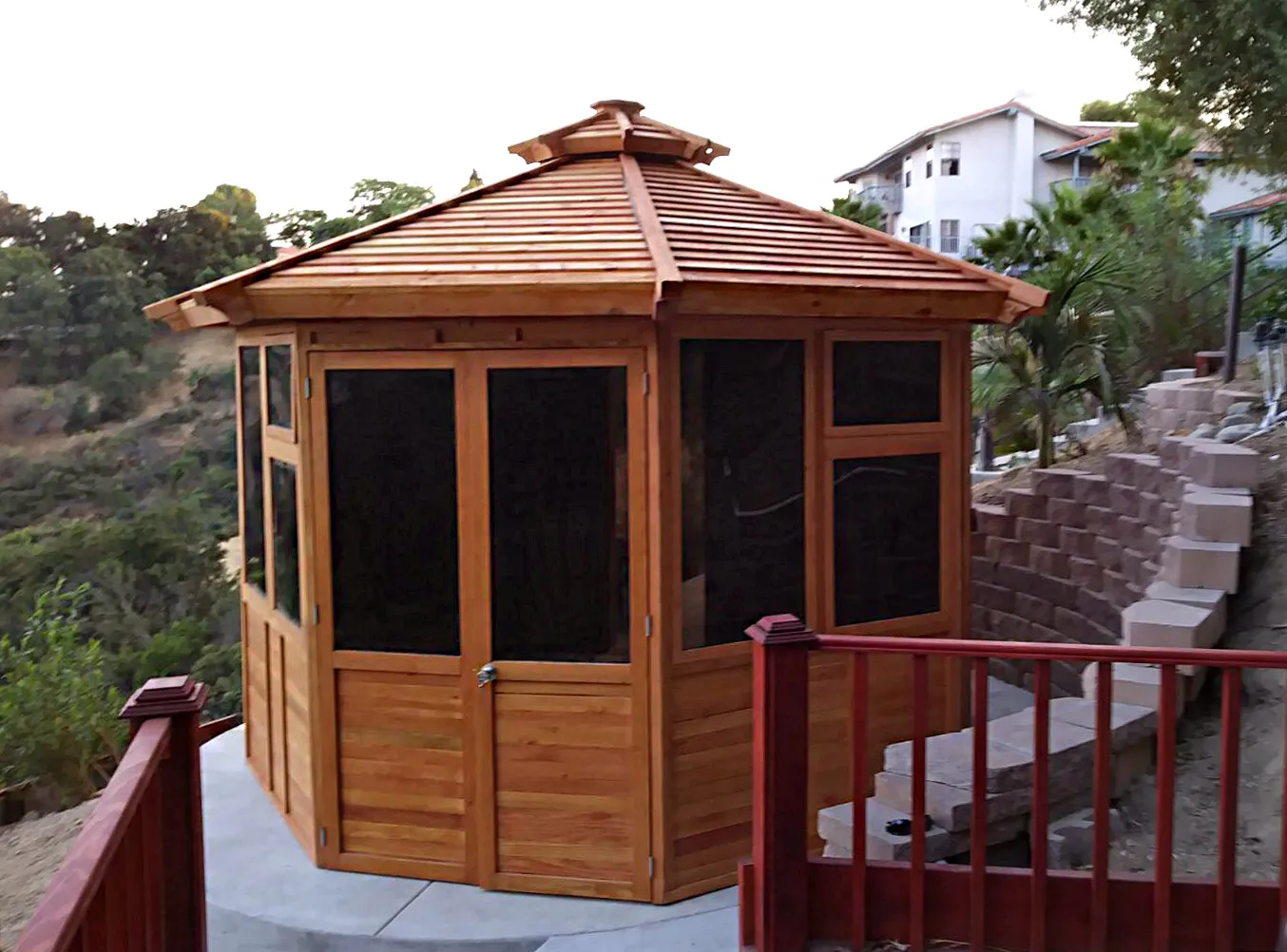 Octagonal Sunroom Gazebo, Douglas-fir, in Diamond Bar, CA