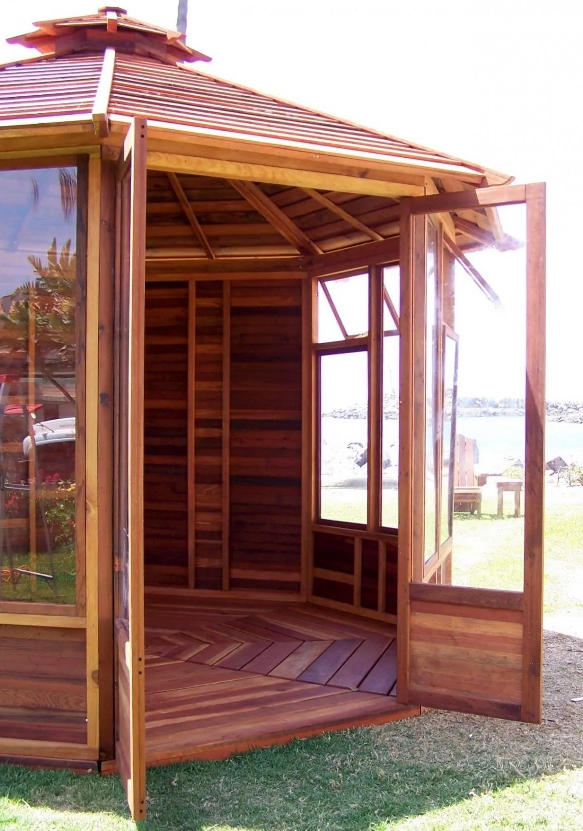 Octagonal Sunroom Gazebo, California Redwood