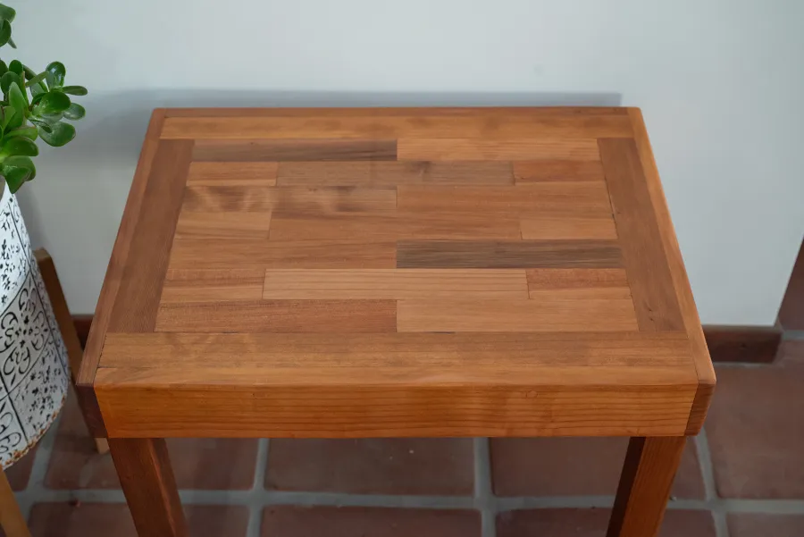 Parquet Side Table (Options: 24" x 18" Mature Redwood, Transparent Premium Sealant).
