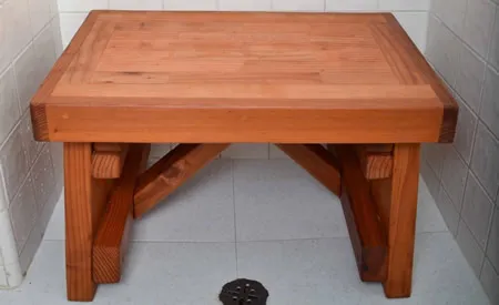 Parquet Wooden Shower Bench