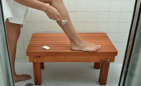 Patio Wood Shower Bench