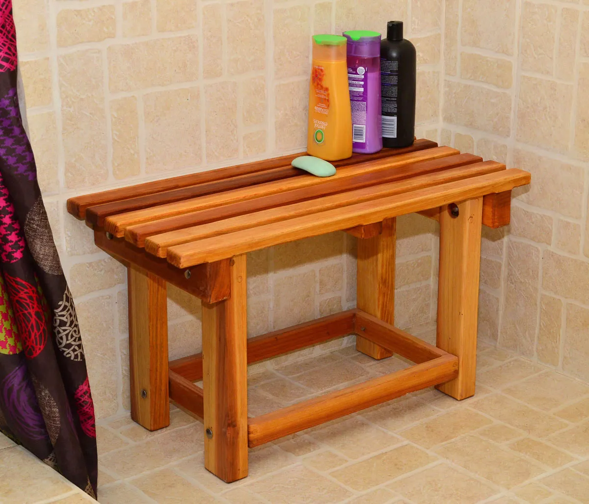 Paty's Wooden Shower Bench