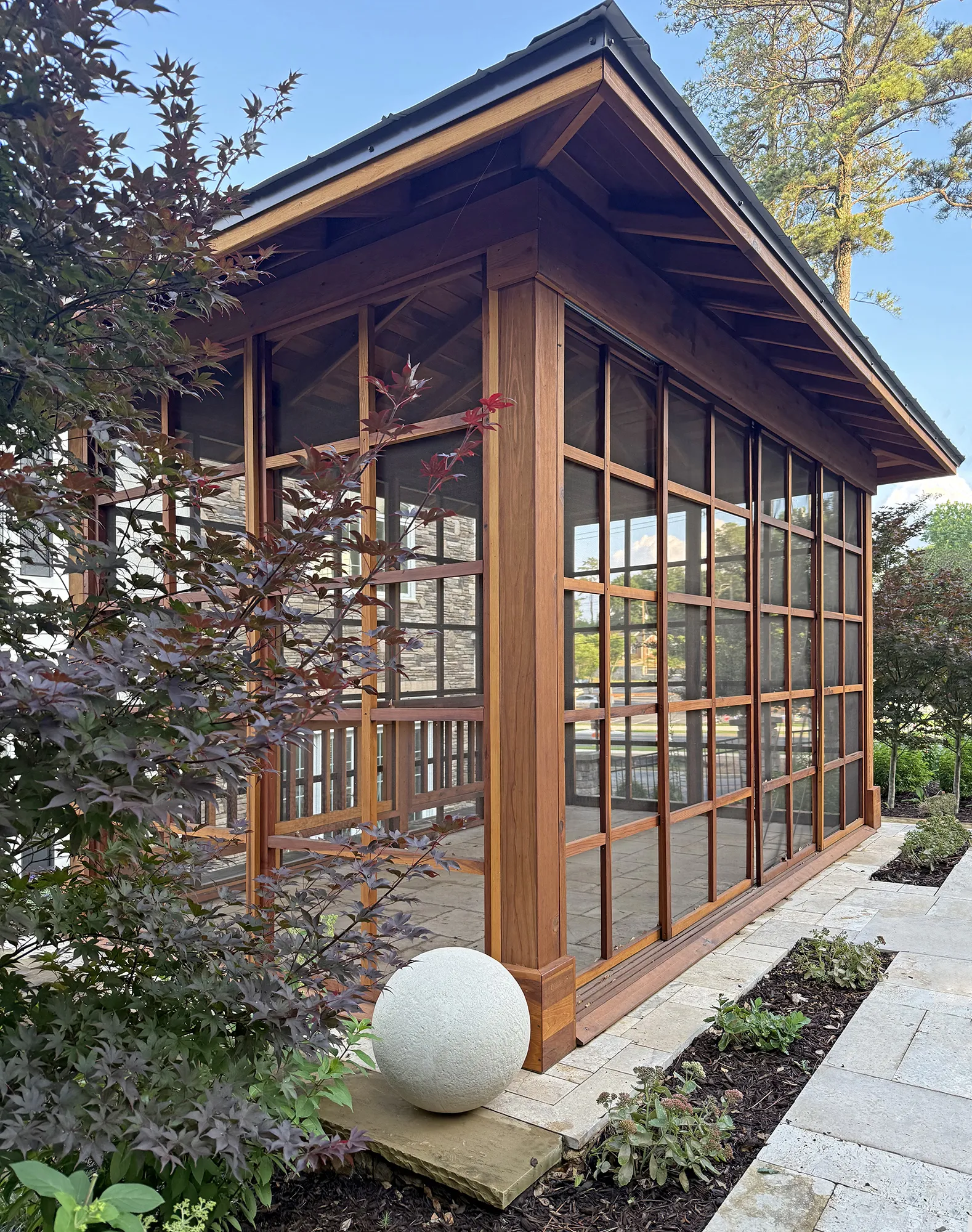 With a Japanese maple