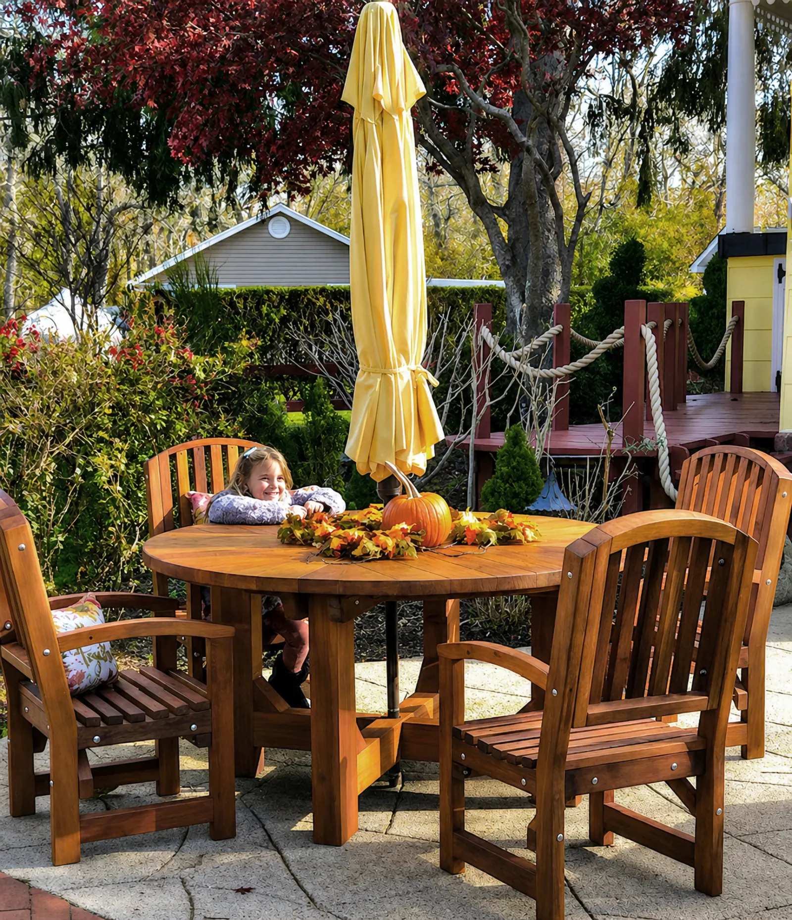 Sunset Patio Table, Mature Redwood, in Oakdale, NY