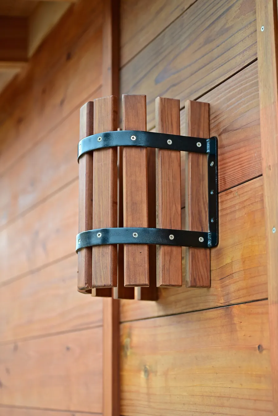Raul’s Rad Redwood Sauna (Options: 11' W, 8' D, 11' H, California Redwood (for Interiors) & Mature Redwood (for Exteriors), Pitch Roof for Exterior Areas, "L" Shape Bench (2 levels), Transparent Premium Sealant).