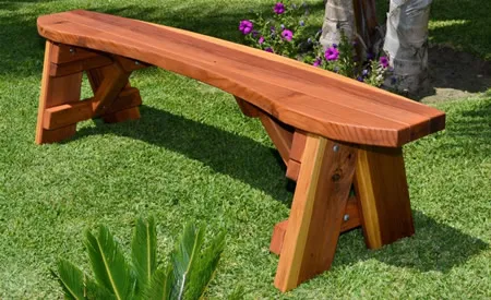 Round Wood Picnic Bench