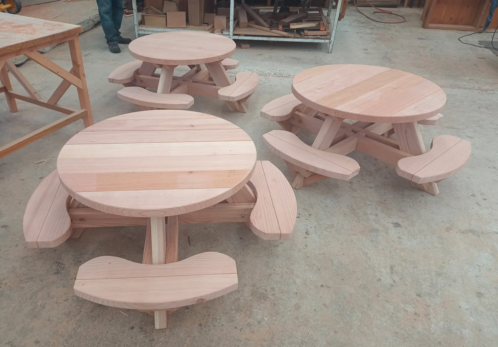 Round Wooden Picnic Table for Toddlers