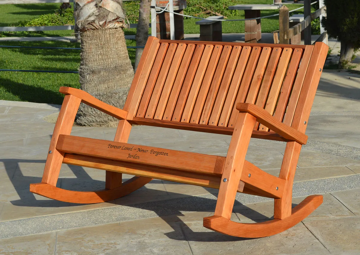 Ruth Redwood Rocking Bench