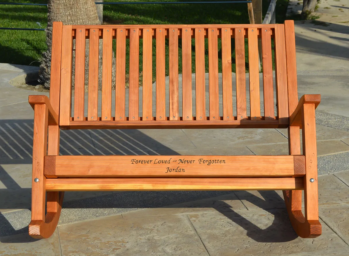 Ruth Redwood Rocking Bench