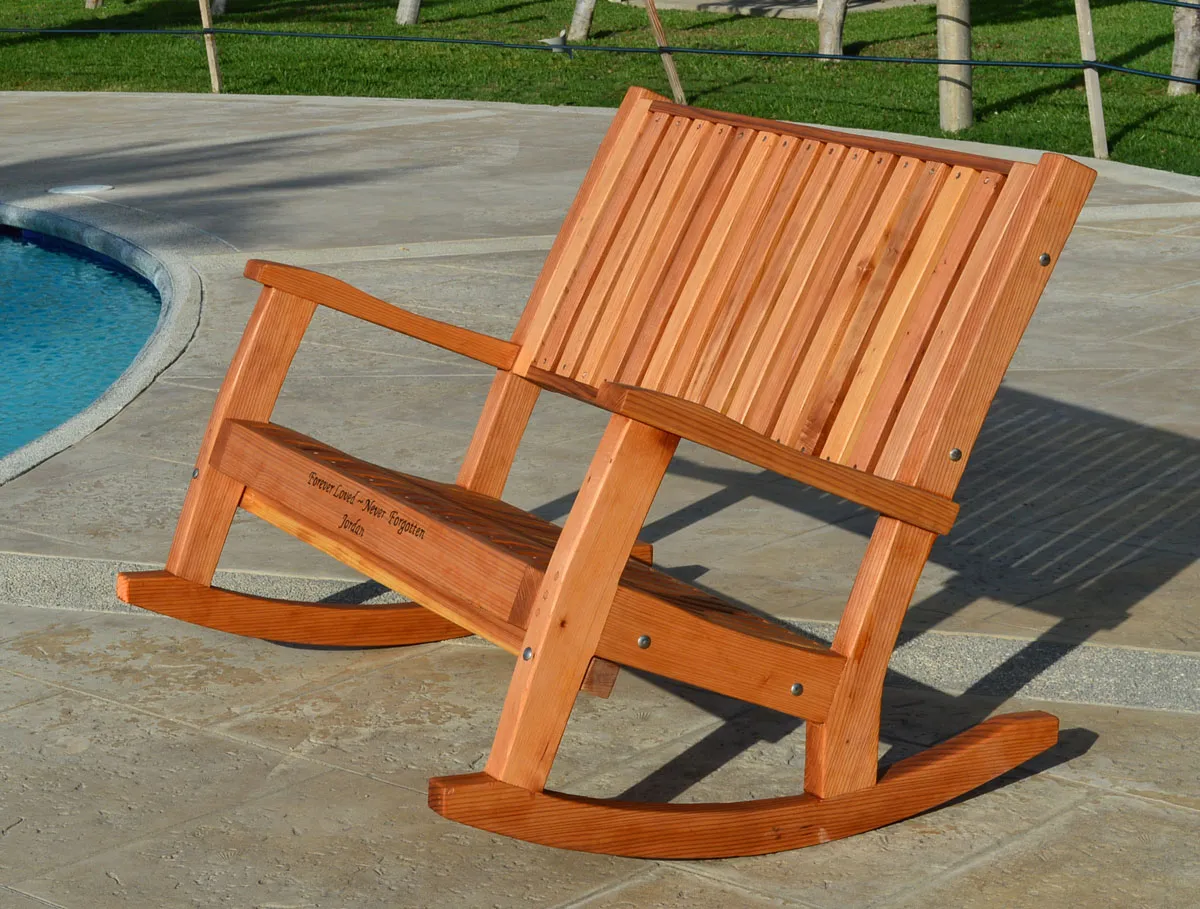 Ruth Redwood Rocking Bench