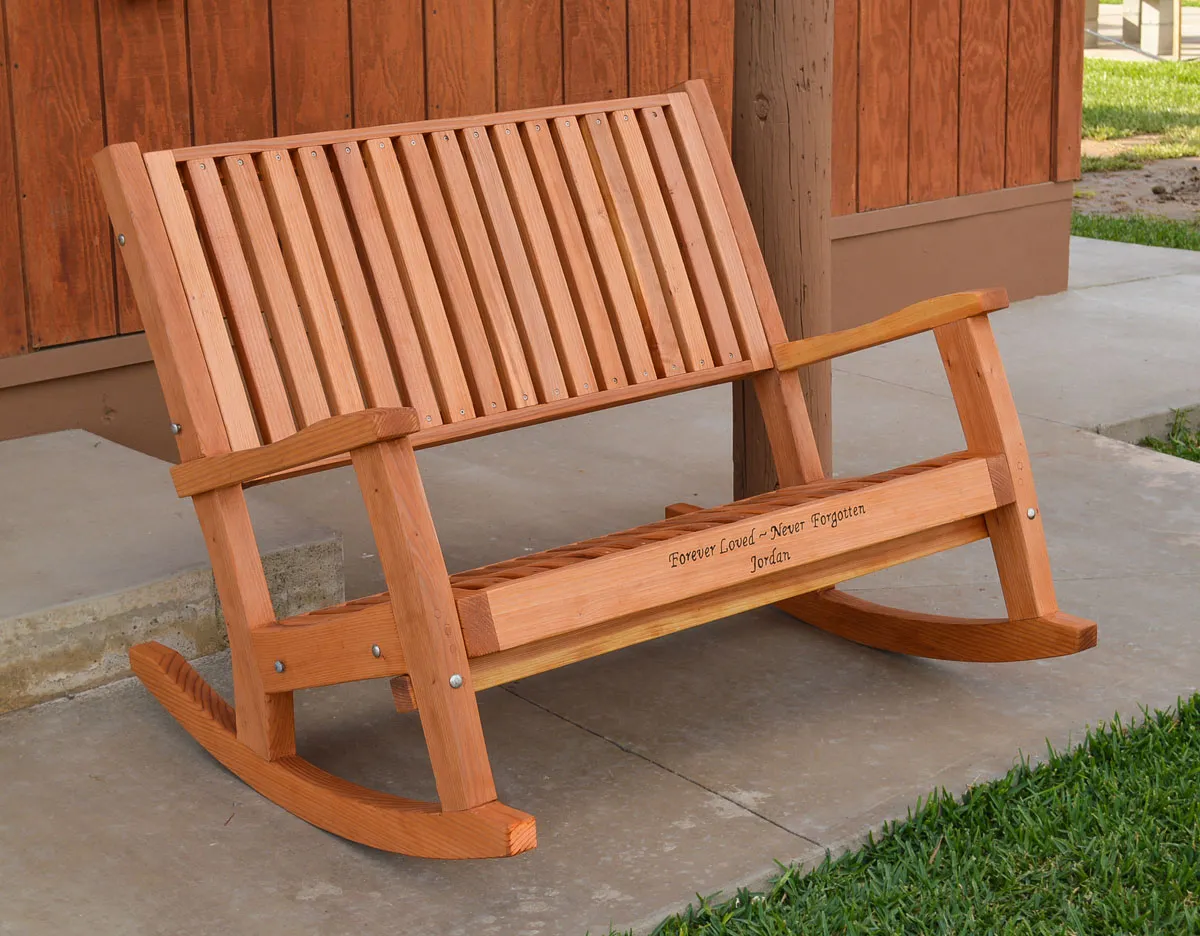 Ruth Redwood Rocking Bench