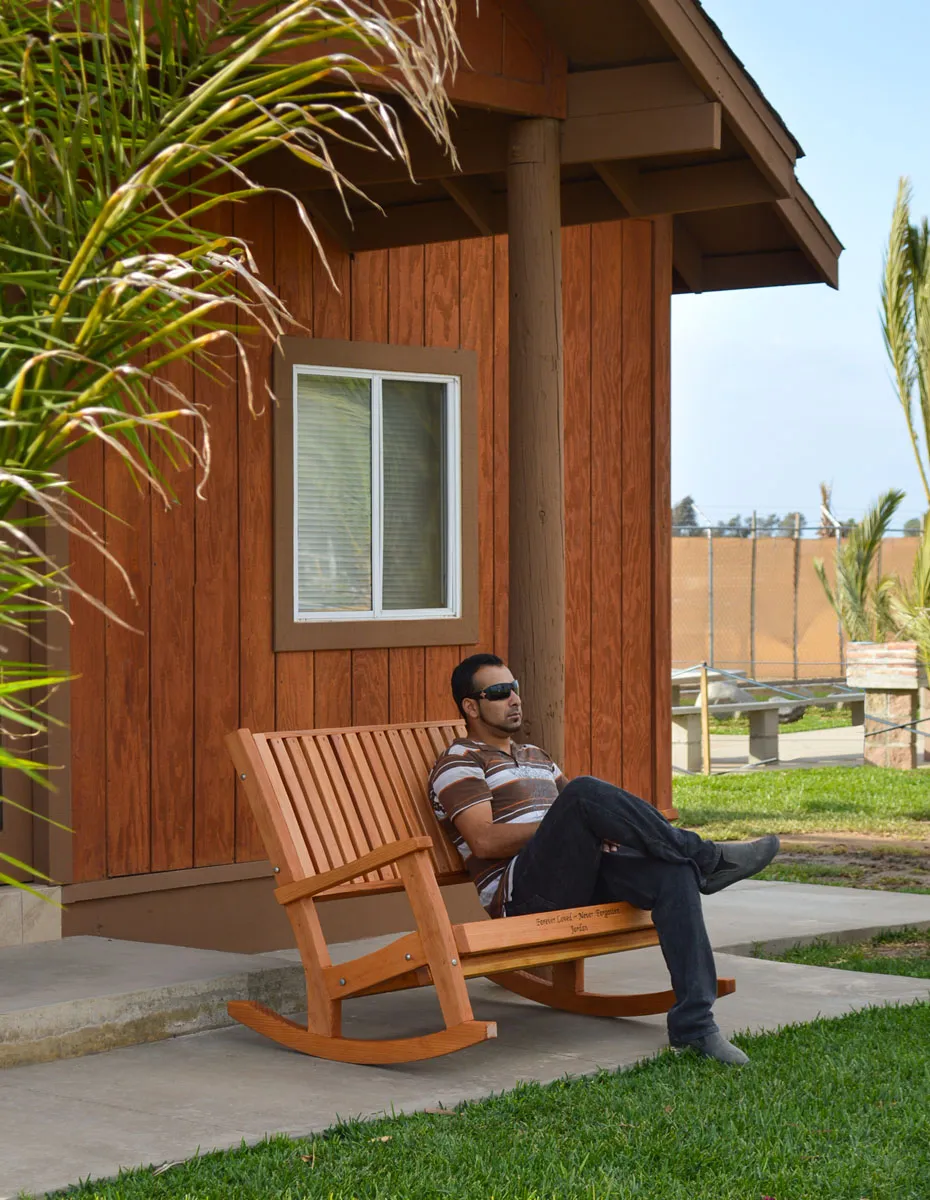 Ruth Redwood Rocking Bench