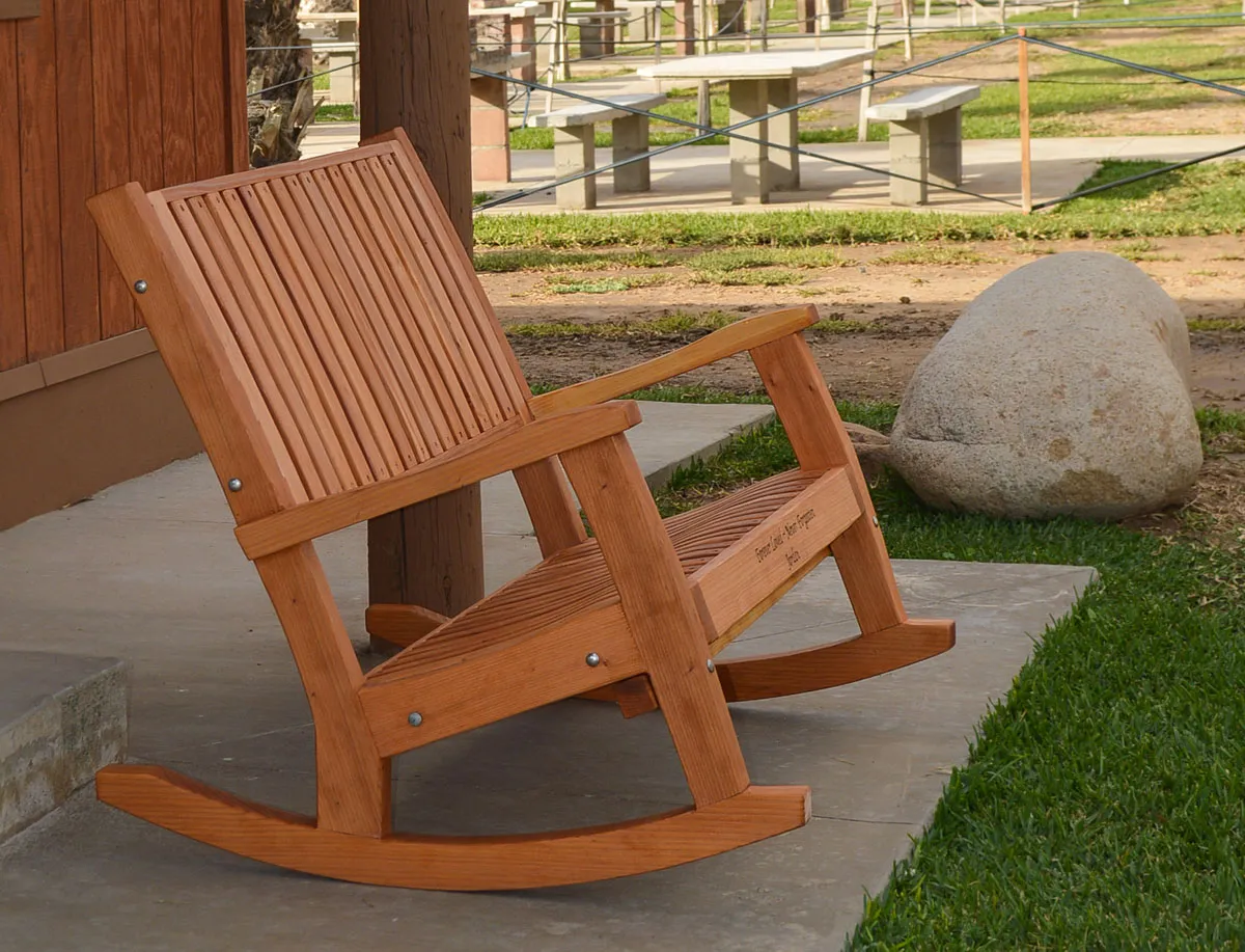 Ruth Redwood Rocking Bench