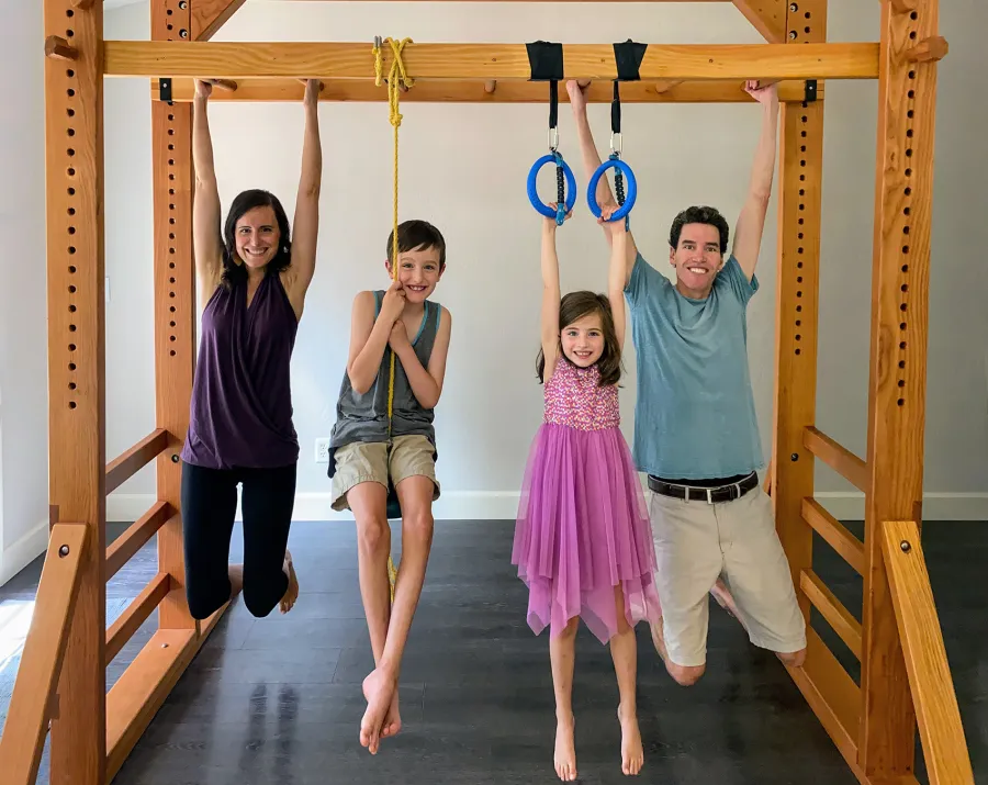 Sheldon's Monkey Bar (Options: 8ft H, 8 ft L, Douglas-fir, Standard Step Option, Transparent Premium Sealant). Photo Courtesy of R. Bartlett of Flagstaff, AZ.