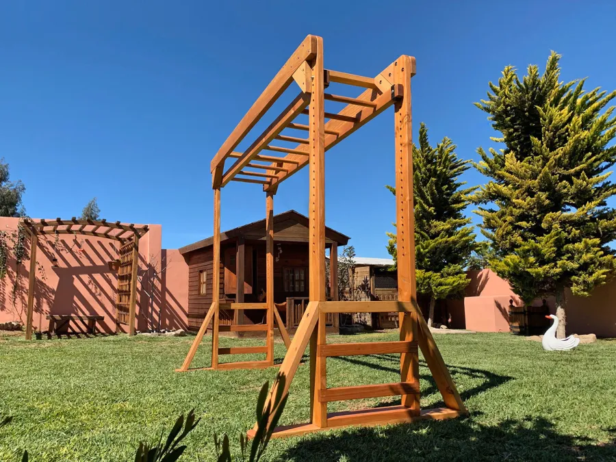 Sheldon's Monkey Bars (Options: 8 ft H, 9 ft L, Douglas-fir, Standard Step Option, Transparent Premium Sealant).