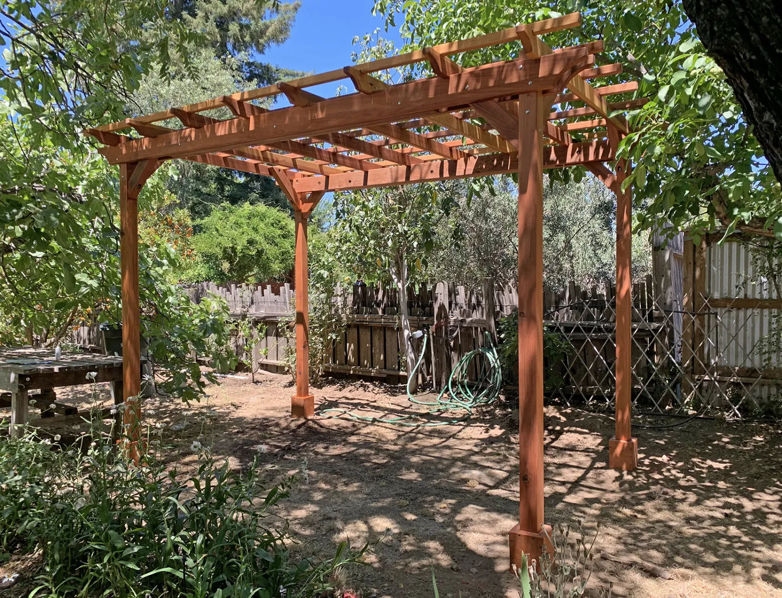 Small Garden Pergola Kit, 12' L x 8' W, California Redwood, in Cloverdale, CA