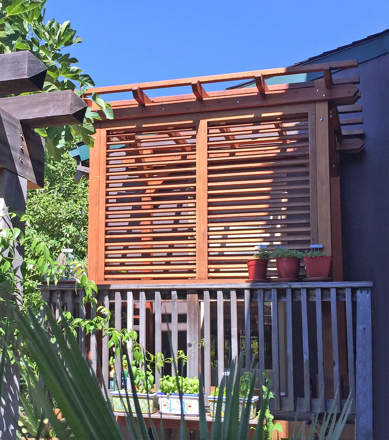 Small Garden Pergola Kit, 8' L x 5' W, Mature Redwood, in Kirkland, WA