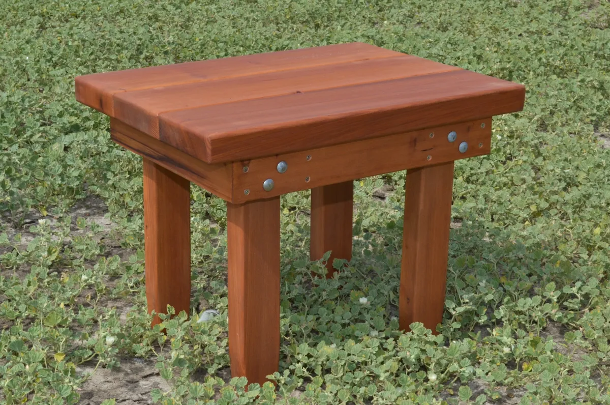 Sturdy Rectangular Wood Side Table
