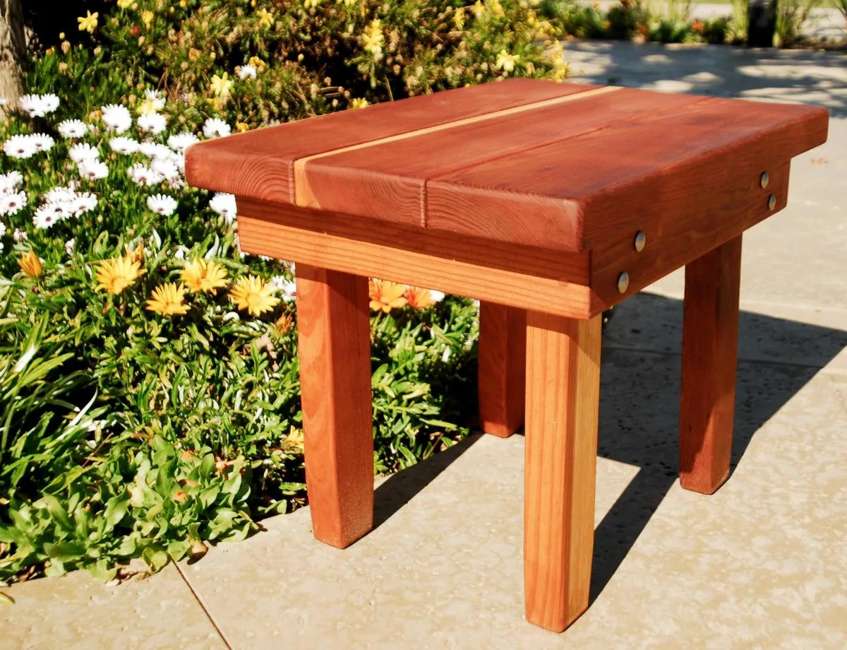 Sturdy Rectangular Wood Side Table