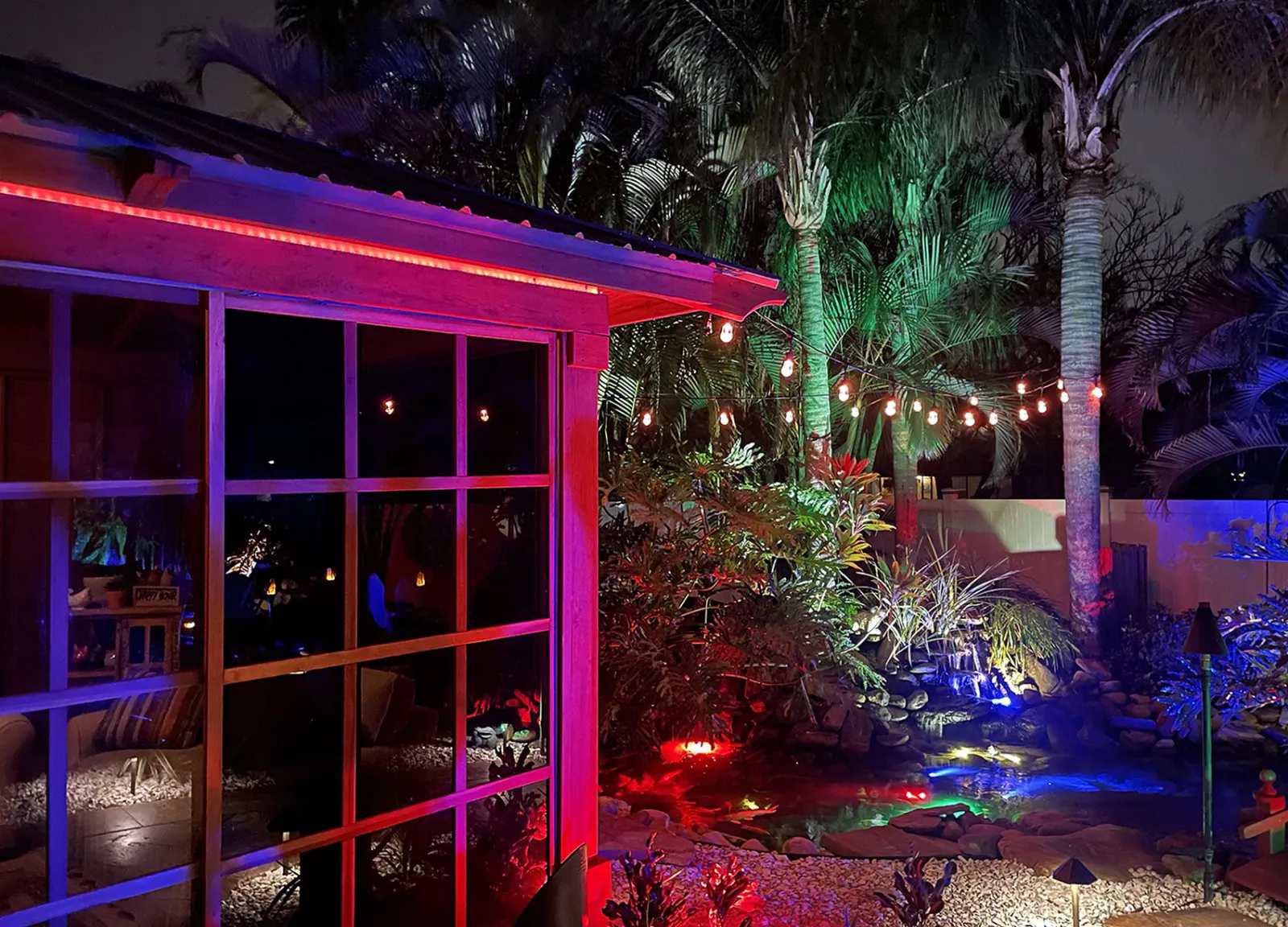 Party lights at night