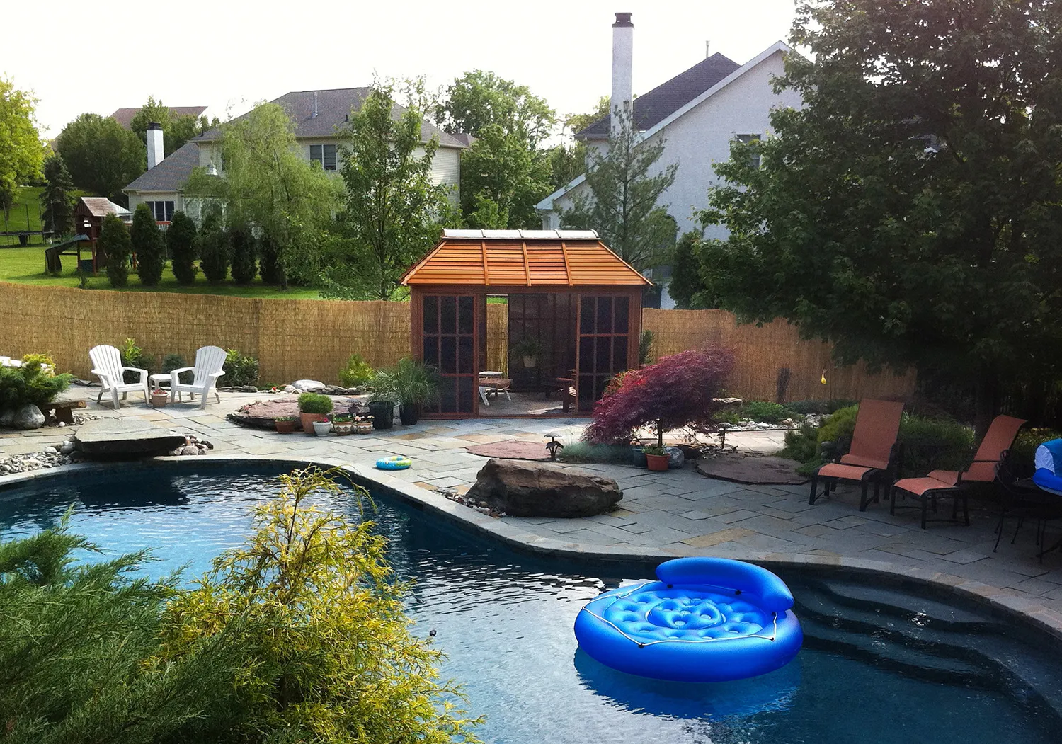 By the pool