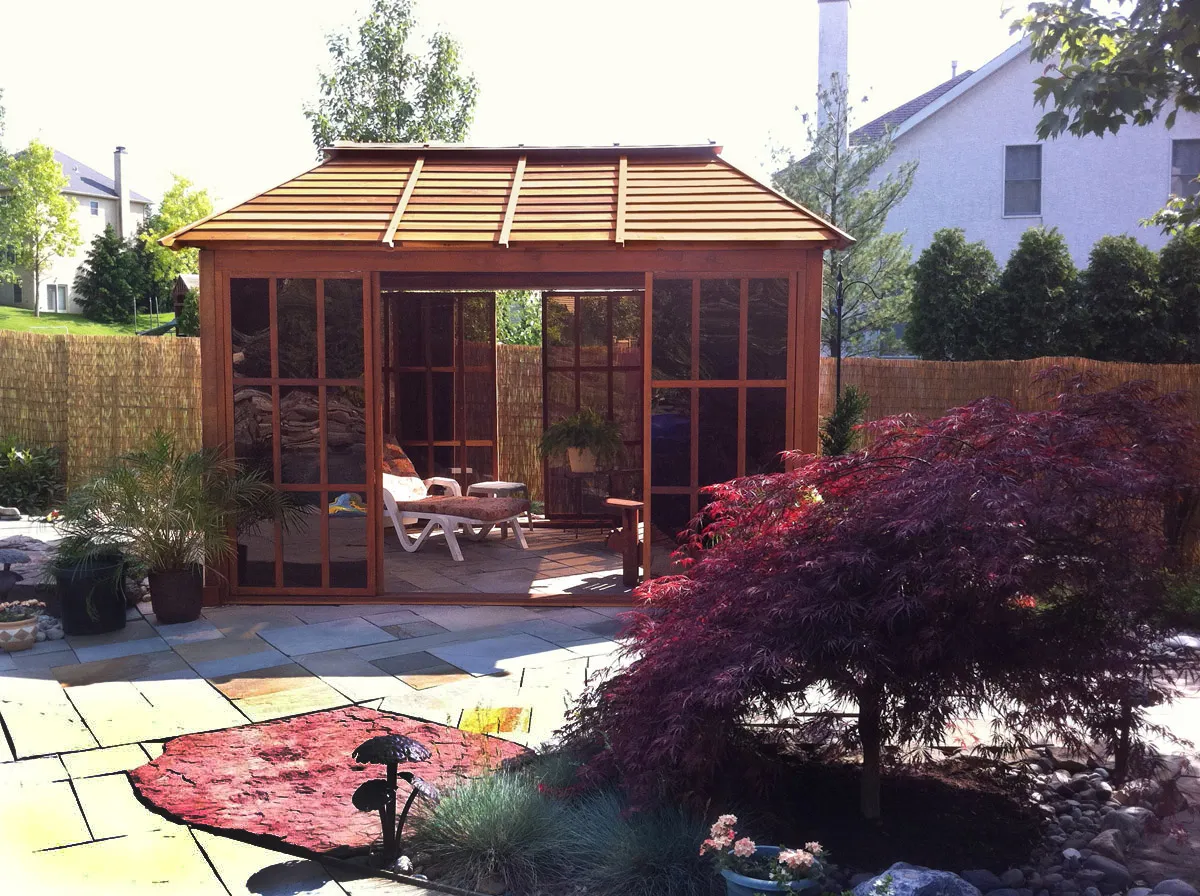 Patio with a maple