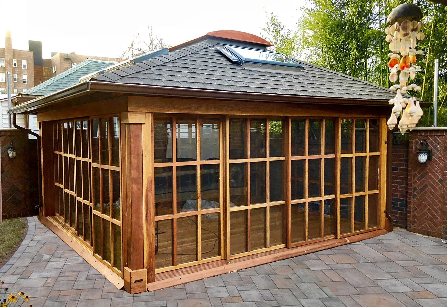 Shingle roof and skylight