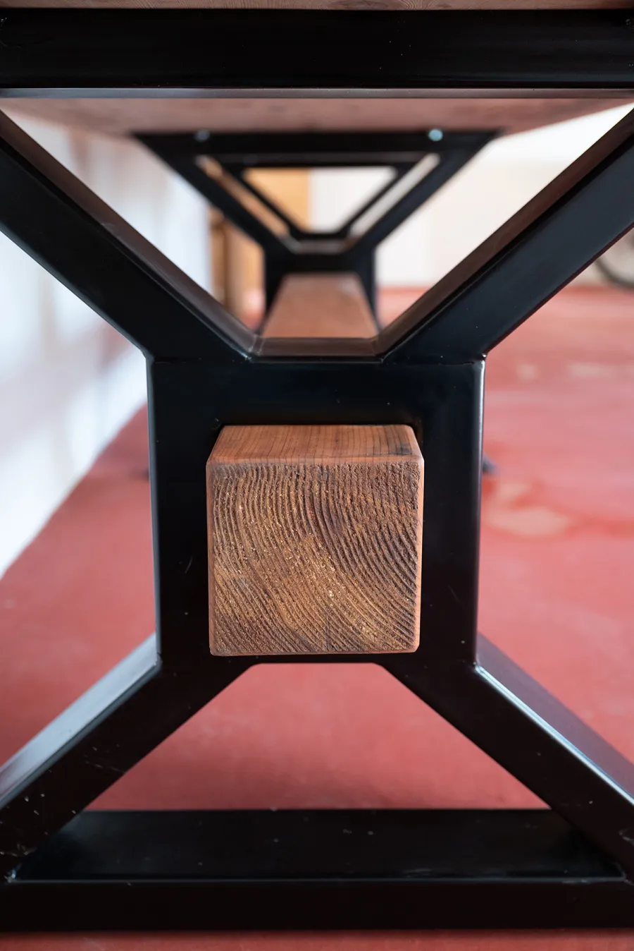 Ancient Redwood Epoxy Finish Slab Table (Options: 11' L, 34" W, 2" Tabletop Thickness, Standard Steel Legs).
