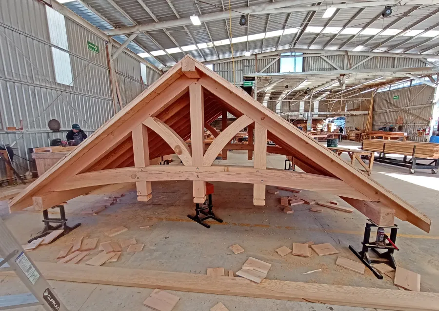 Granada Pavilion Under Construction (Options: 16’ L x 16’ W, Douglas-fir).