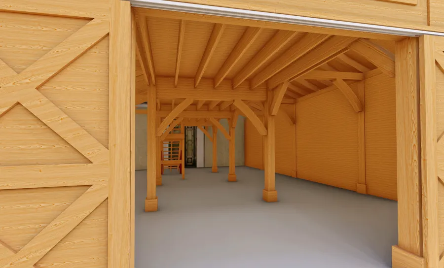 Heavenly Horse Barndominium (Options: 41' L x 32' W). Image shown is a scaled rendering.