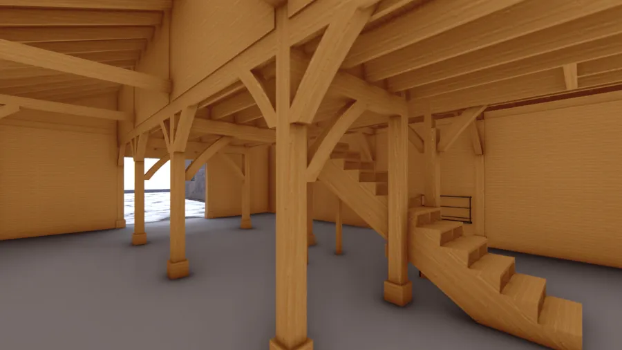 Heavenly Horse Barndominium (Options: 41' L x 32' W). Image shown is a scaled rendering.