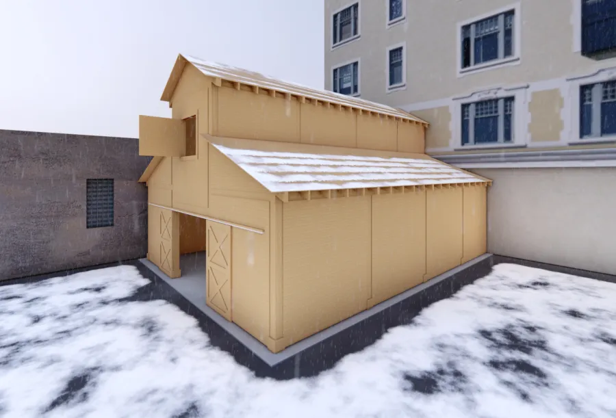 Heavenly Horse Barndominium (Options: 41' L x 32' W). Image shown is a scaled rendering.