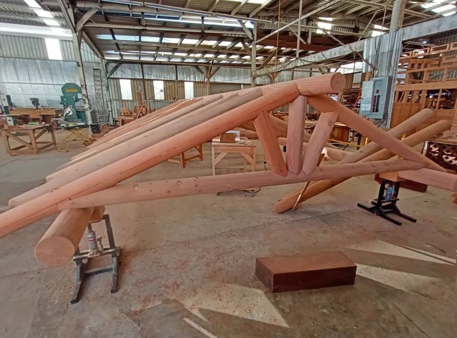 Humboldt Log Pavilion (Options: 20ft L x 14ft W, Mature Redwood).