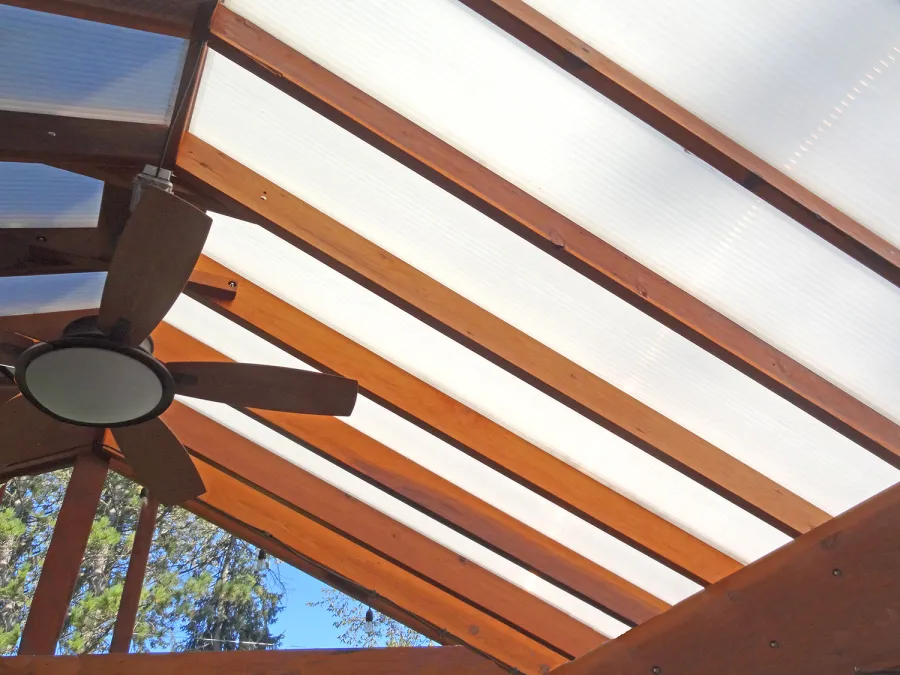Illuminati Porch Pavilion - Polycarbonate Roof Detail