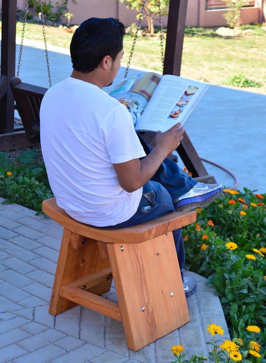 Sanctuary Wood Patio Bench (Options: Douglas-fir, No Engraving, Transparent Premium Sealant).