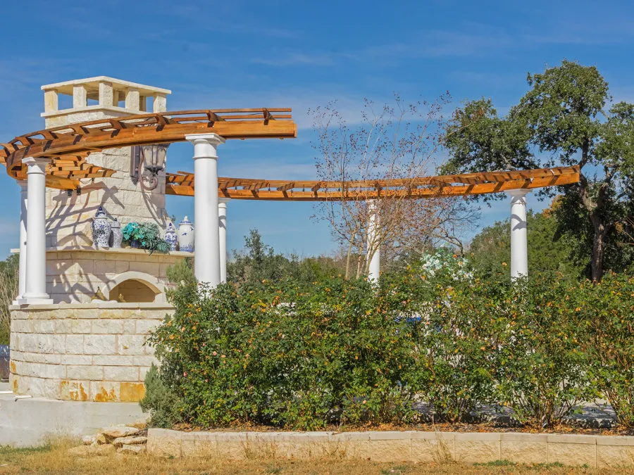 Sky Arbor (Options: 8ft L, 3ft W , No Privacy Panels, Douglas-Fir, No Electrical Wiring Trim Kit, 3-Post Anchor Kit for Concrete, Transparent Premium Sealant). Photo shows 2 structures, same dimensions.