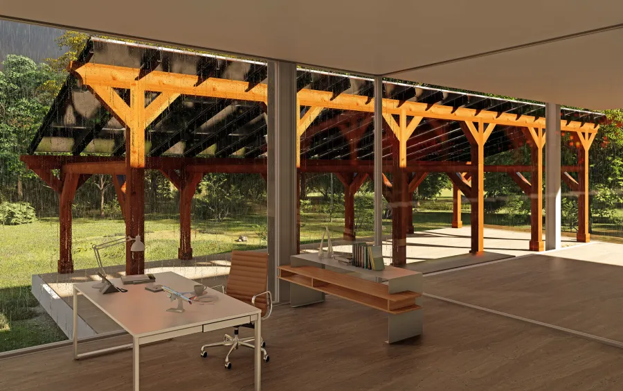 Render of a Solar Pergola