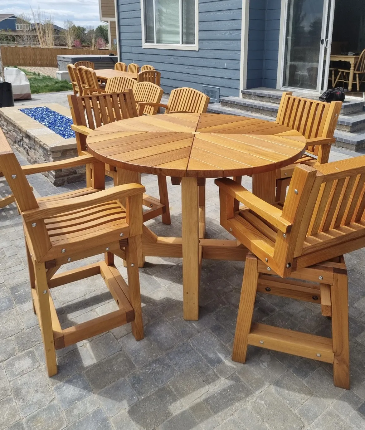 Custom Sunset Patio Table Set, Douglas-fir, in Commerce City Colorado